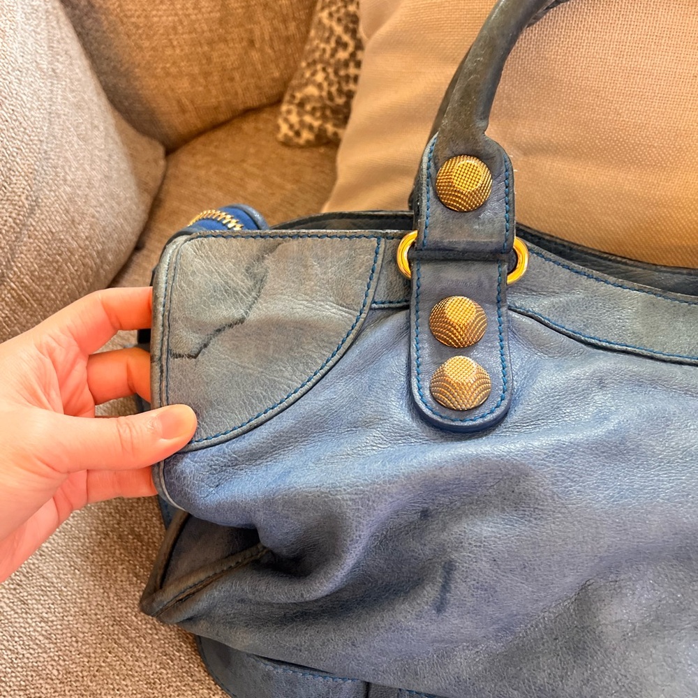 Balenciaga Vintage Le City Part Time Blue Leather Bag - Picture 15 of 15